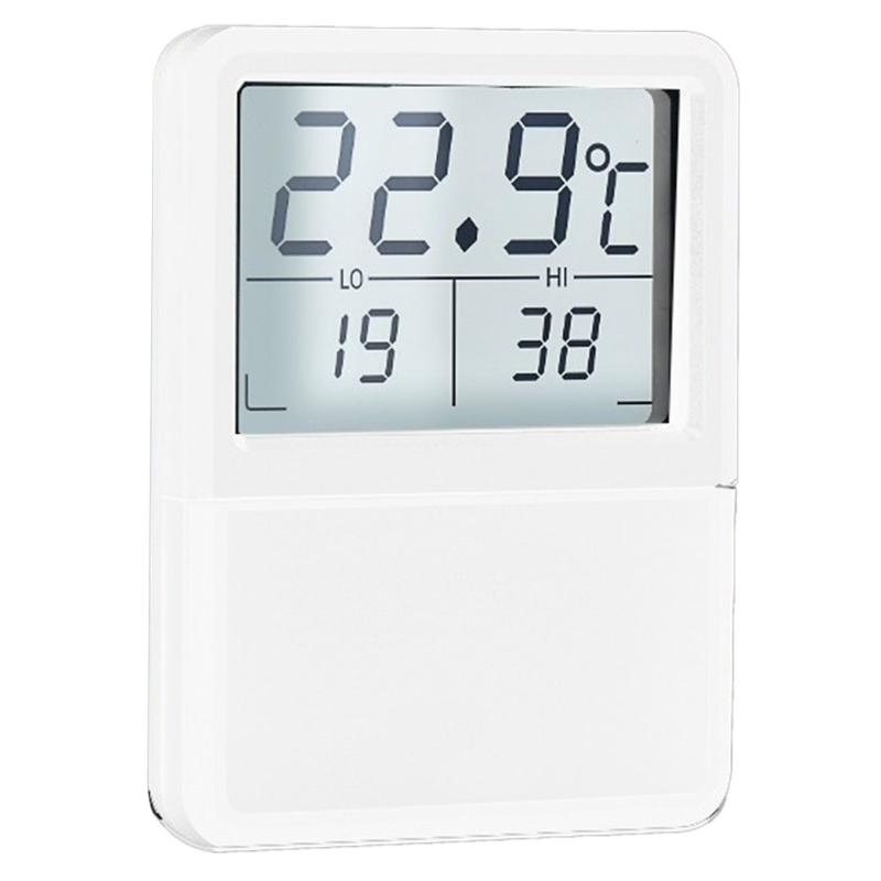 Fish Aquarium LED Thermometer Cordless Overtemperature Sound Alarm Digital Aquarium Thermometer No Messy Wires белый