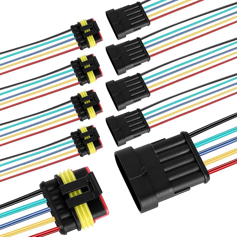 2 Pin Waterproof Wire Connector, 18AWG 10cm Male and Female Wire Connector Suitable for Car, Truck, Boat, and Various Applications (5 Pack)