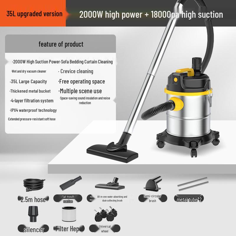 High-Suction Vacuum Cleaner for Home, Grout, and Car Cleaning