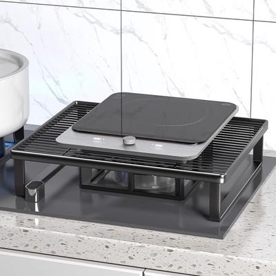 Gas Stove Rack Induction Cooker Bracket Solid Metal Structure Strong Load-bearing Multipurpose Storage Rack