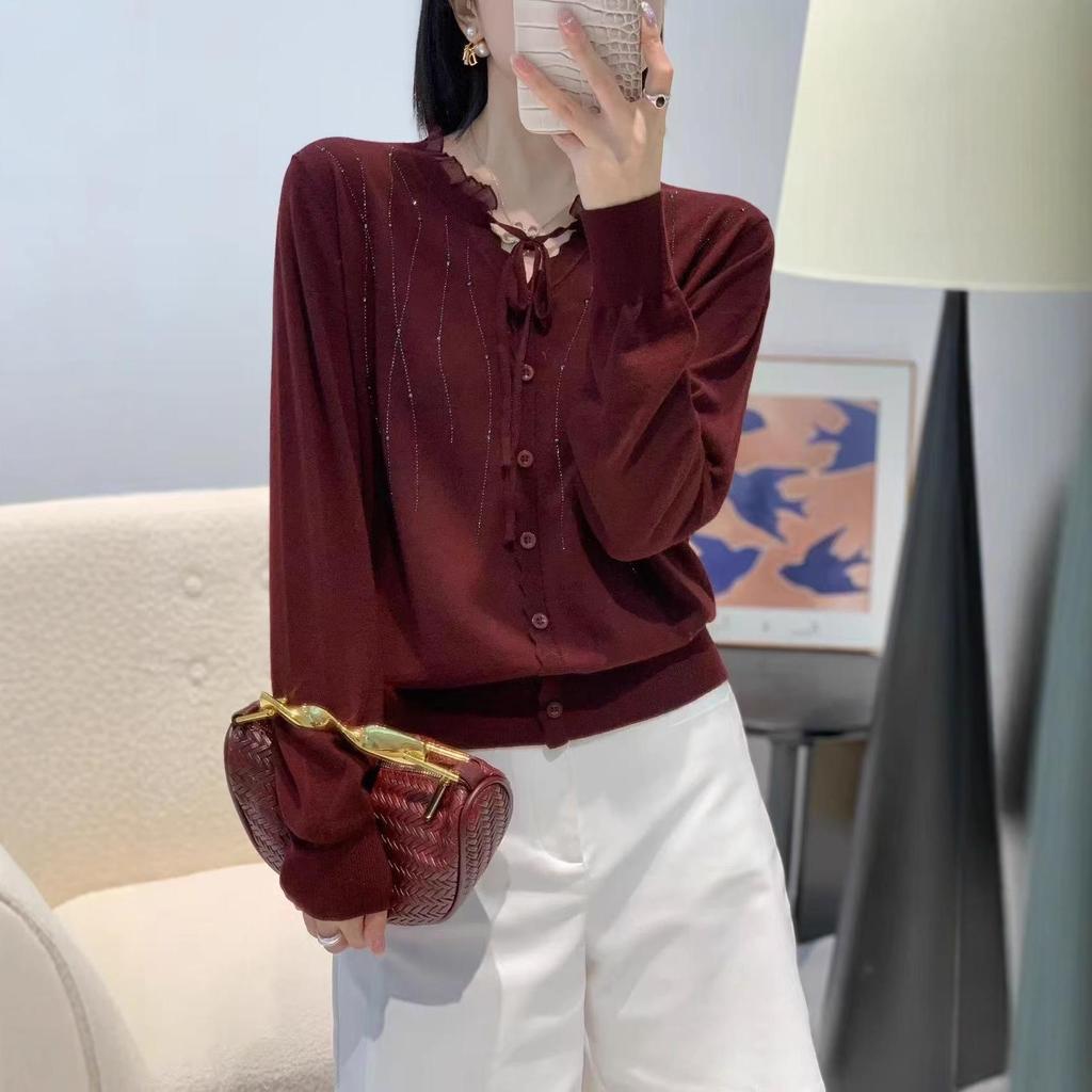 Popular Korean Retro Merino Wool Sweater: Trendy Long Sleeve Knit Top
