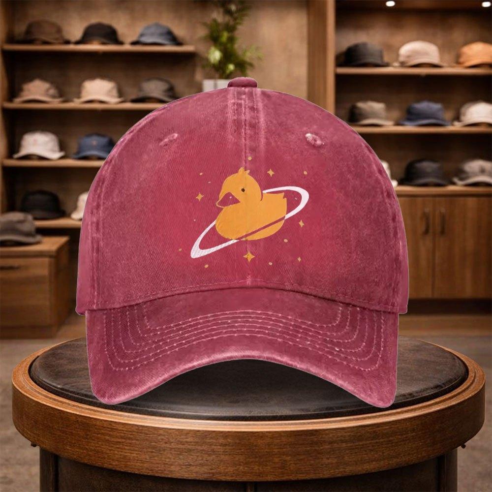 Mens Cosmic Little Duck Planet Baseball Cap Outdoor Fashion Adjustable Casual Hat Urban Style Lightweight Fashionable Duckb