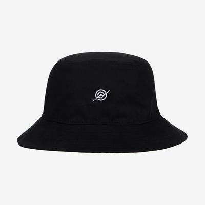 Oversized Cotton Bucket Hat - Black