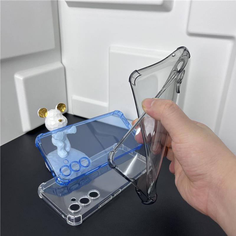Airbag Shockproof Black Transparent Case For Samsung Galaxy A54 A34 A14 A24 A33 A53 A52 4G 5G Silicone Back Cover A 54 34 24 14
