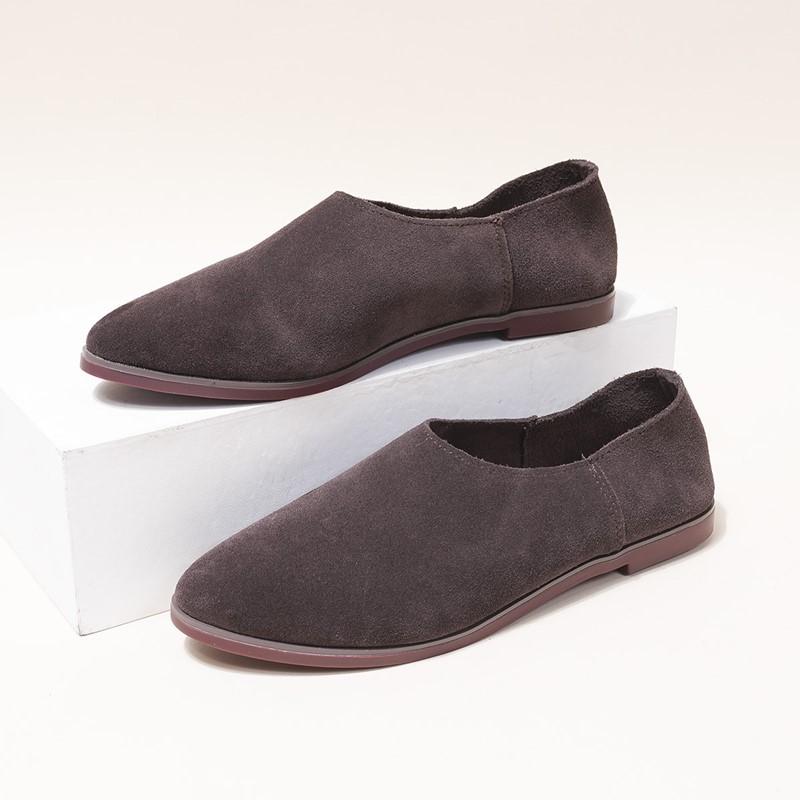 Fashion AIYUQI Ballet Flats Women's Shoes Genuine Leather Large Size 41 42 43 Pointed Toe Women's Loafers