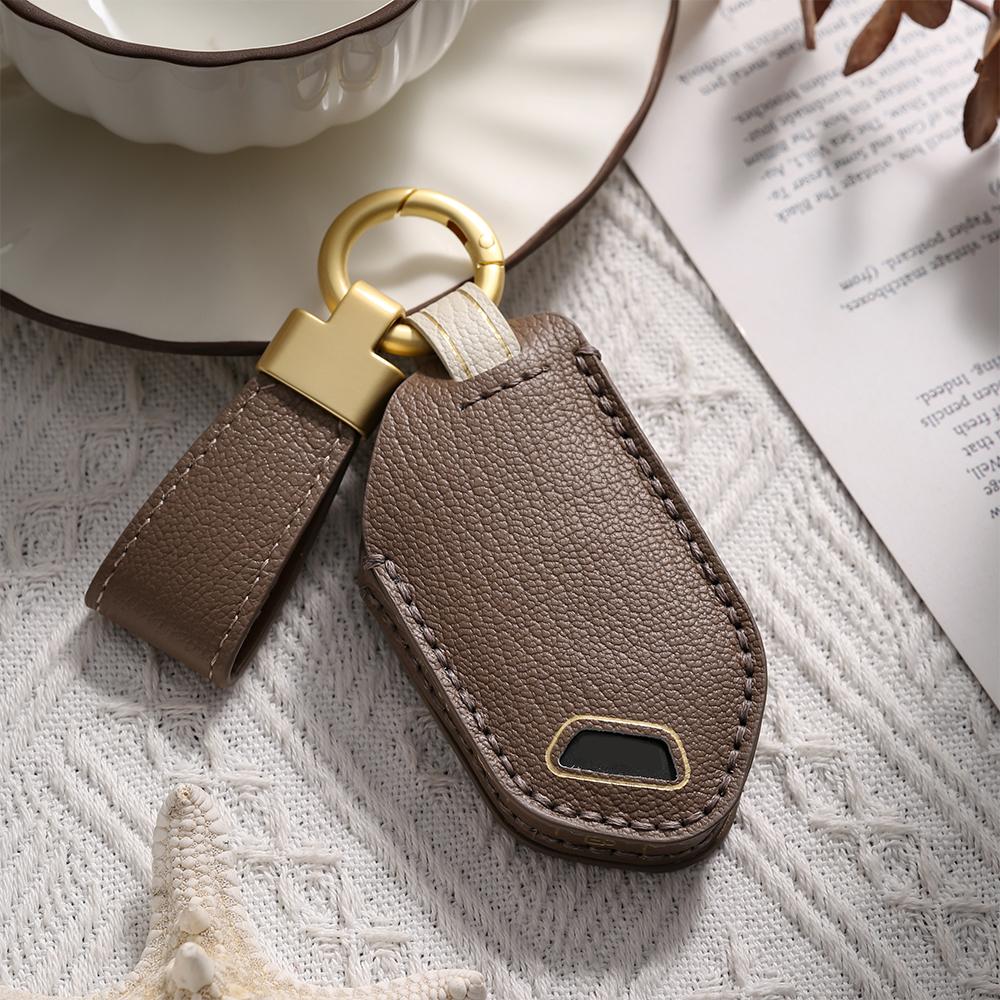 Leather Car Key Protective Cover Case for Kia EV9 Seltos Picanto Sorento MQ4 Carnival KA4 Morning K5 Carens 2024 2025 Keychian