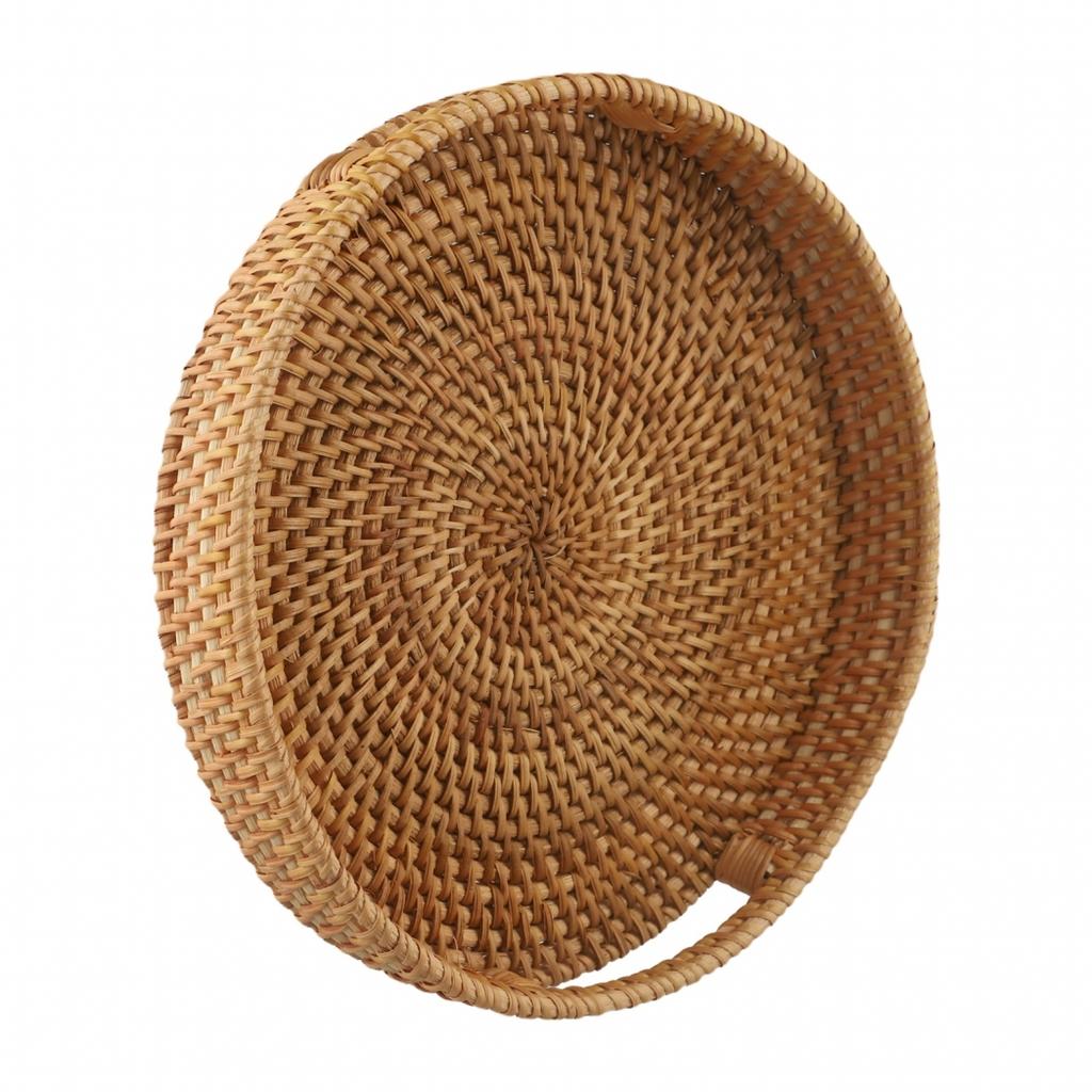 Rattan Woven Tray Serving Storage Trays Storage Basket for Home Kitchen Picnic