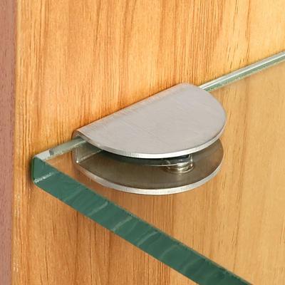 10-teilige verstellbare Glasregalhalterungen – Metallstützklammern für 6–8 mm dicke Glas- oder Holzregale – Badezimmer- und Präsentationsregal-Hardware