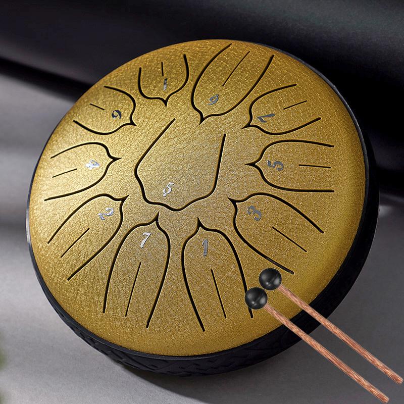 Hluru Glucophone Stahlzungentrommel 6 Zoll 11 Töne Trommeln D5 Ätherische Trommel Für Anfänger Handpan Musikinstrumente