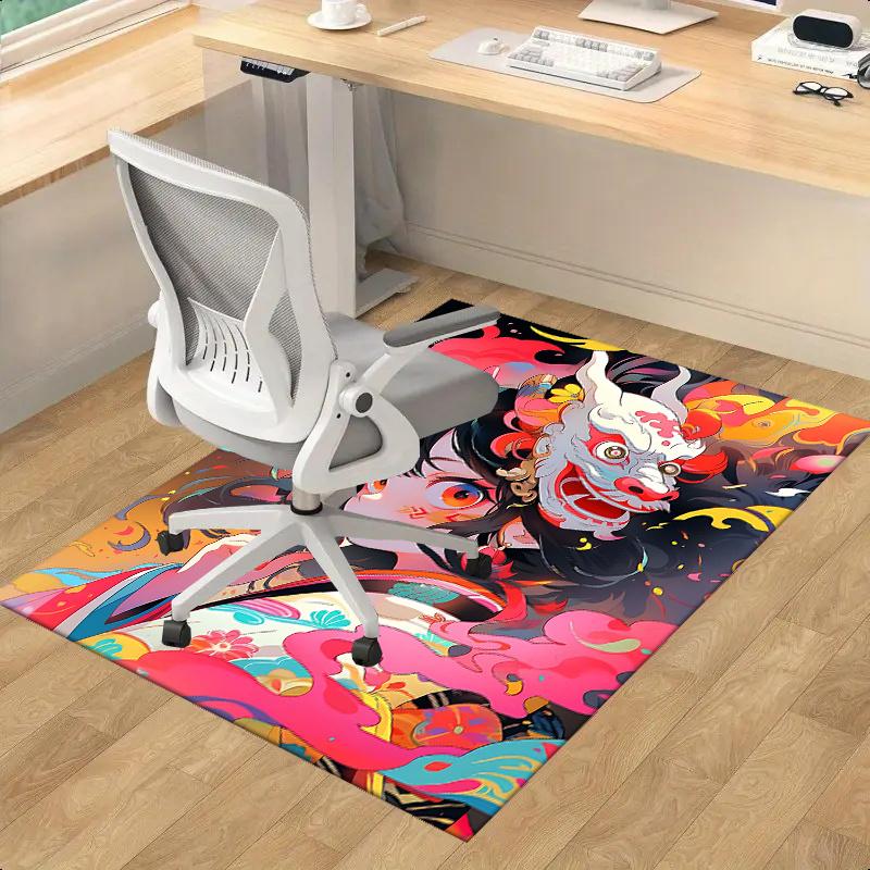 1pc Anime Dragon Mask Office Carpet Non Slip Rug with Cartoon Design, Perfect for Home Decor, Living Room, Bedroom, Game Room & Dormitory, Ideal