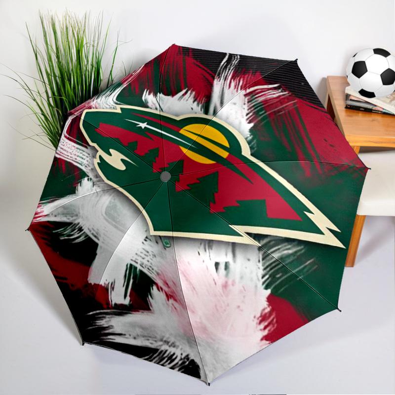 Minnesota Hockey Team Umbrella 8-Frame for Travel, Camping, Casual Lightweight Portable Umbrella, Essential for Every Family Holidays Gift