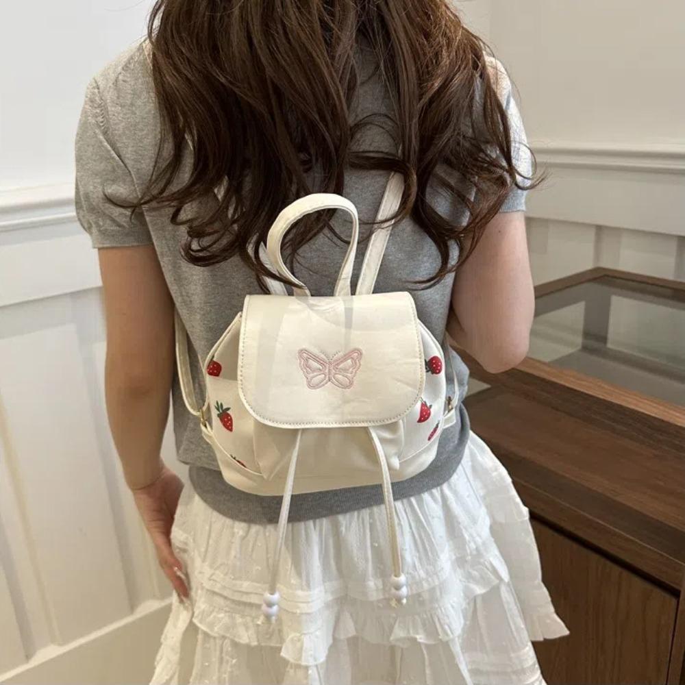 Modischer Damenrucksack mit großer Kapazität, Zugband, PU-Leder, Umhängetasche, Handtasche, Schulrucksack für Damen