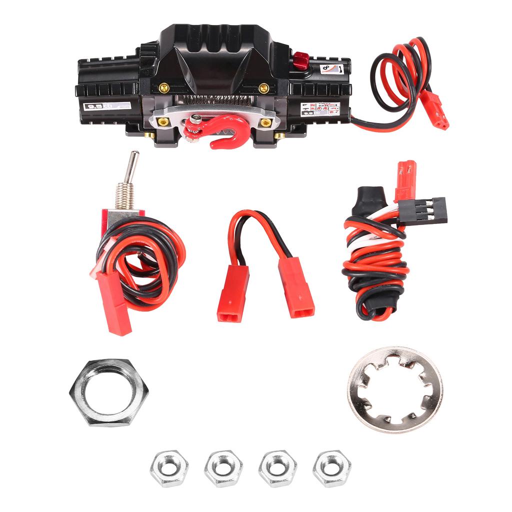 RC Car Dual Motors Metal Winch with Manual Controller for 1 8 Remote Control Cars