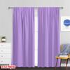 Set Of 2 Flat Printing Drapes Purple Versatile Durable Polyester Without Electricity Family Party Decoration Decorations Curtain