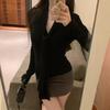 Inside, Pure Desire Style White V-neck Knitted Sweater Women's 2025 Autumn and Winter New Slim-fit Sweater Gentle Top