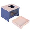 Foldable Cat Litter Box Plastic Top Entry Opening Semi Enclosed Reduce Odor Leakage Kitty Toilet