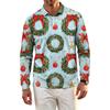 Men's Long Sleeve Golf Shirt Christmas Print Quick-Dry Mesh Casual Activewear Top