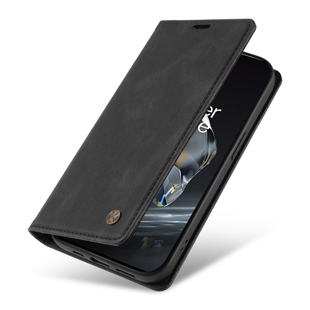 YIKATU YK-004 For OnePlus 12 5G Case Leather Skin-Touch Phone Cover Magnetic Auto-Absorbed