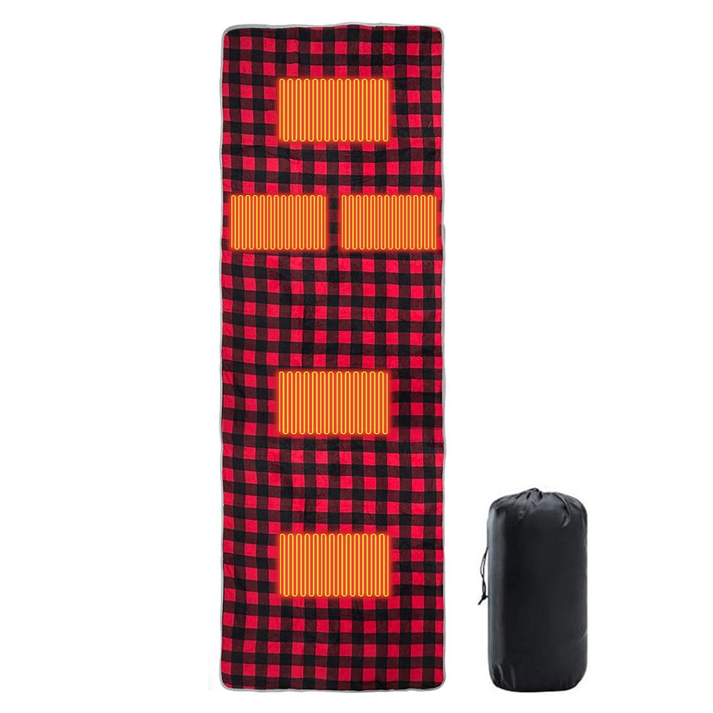 Electric Heating Blanket USB Powered 6 Heating Zones Heated Sleeping Bag Pad USB Powered Physiotherapy Blanket 6 Heating Zones