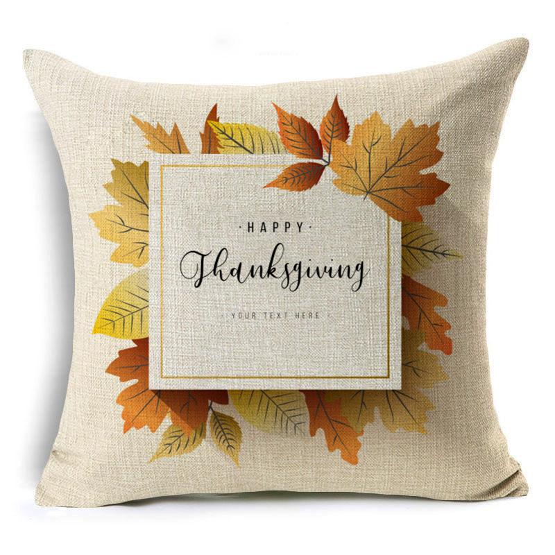 New Thanksgiving Pumpkin Linen Pillow Cover Festive Home Decoration Pillow Cushion Cover