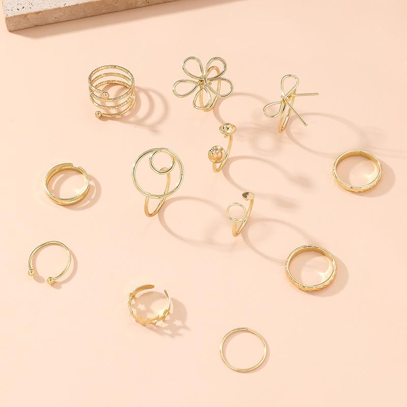 2024 Adjustable Butterfly and Heart Ring Set - 12 Pieces, Women s Unique Design.