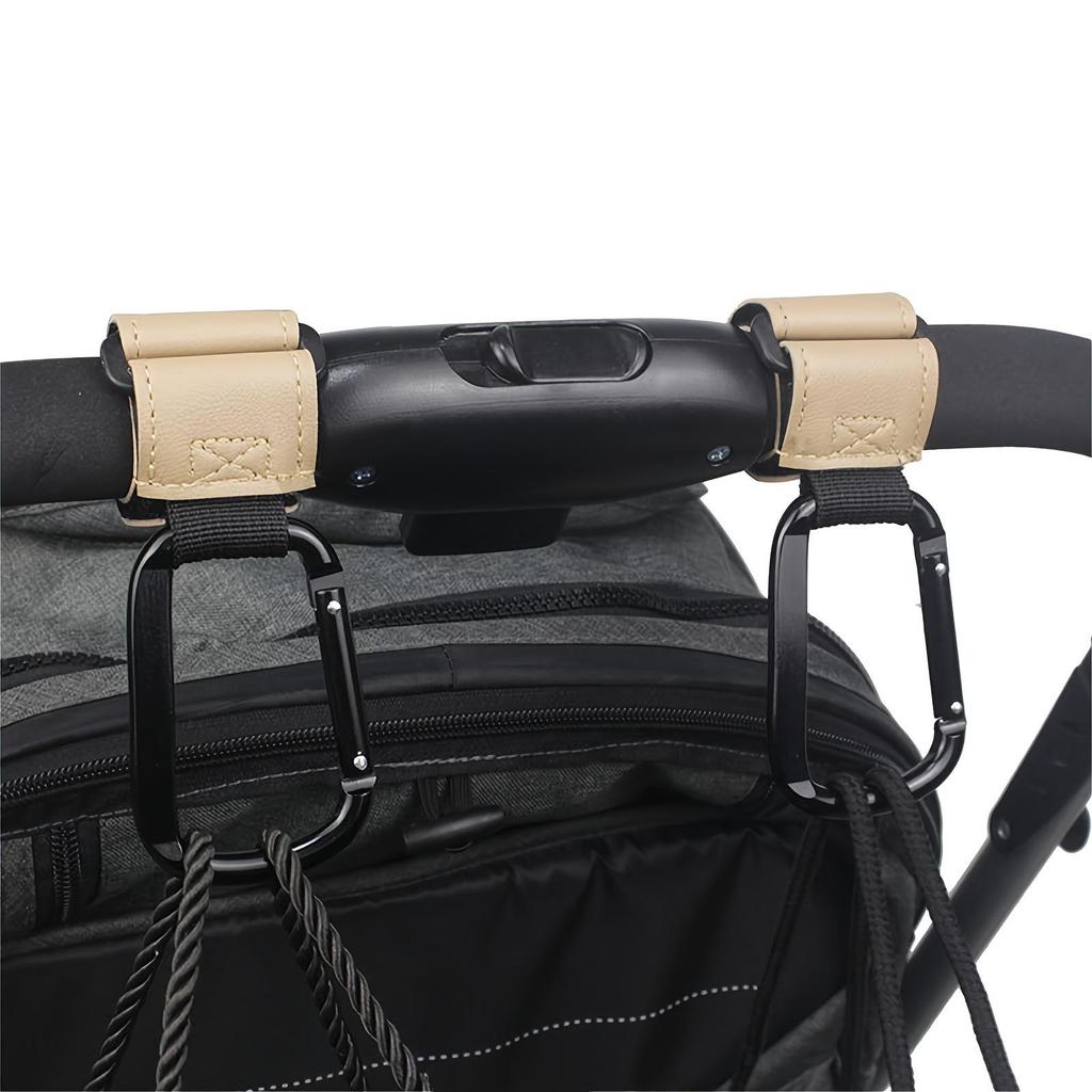 Universal Multifunctional Leather Stroller Hook with Magic Sticker - Fits Baby Strollers, Bicycles, and Electric Cars