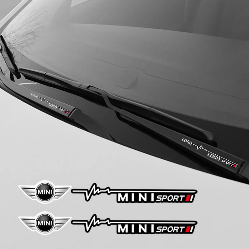 2/4Pcs Car Window Wiper Stickers Emblem Accessories For Mini Cooper JCW Works Hatch F54 F55 F56 F57 F60 R50 R52 R53 R55 R56 R57 Uylez55