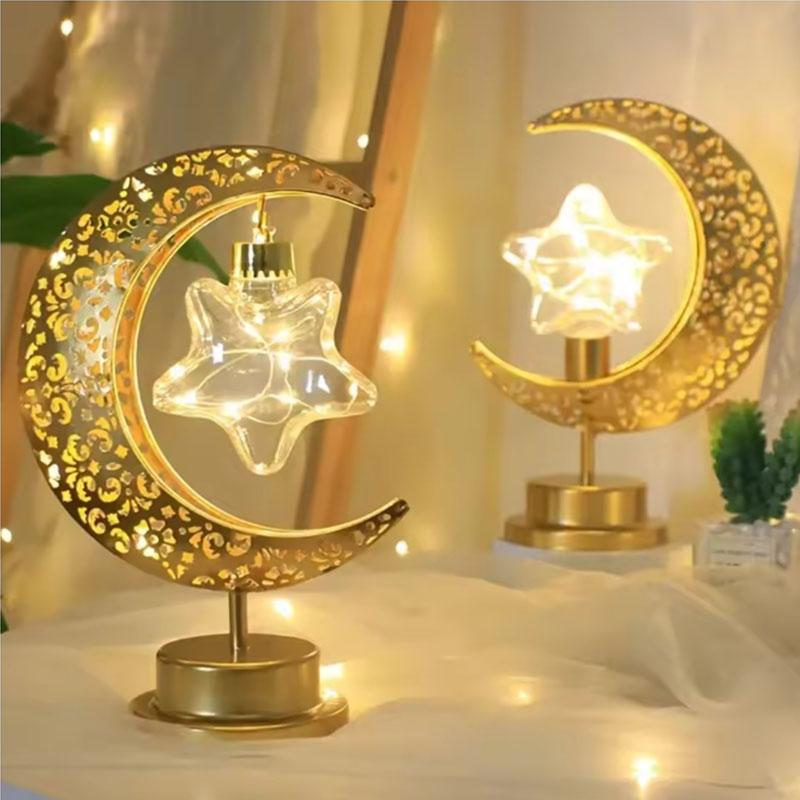 LED Muslim Ramanda Festival Night Light Star Moon Bedroom Night Light For Bedroom Christmas Atmosphere Wedding Decoration Light