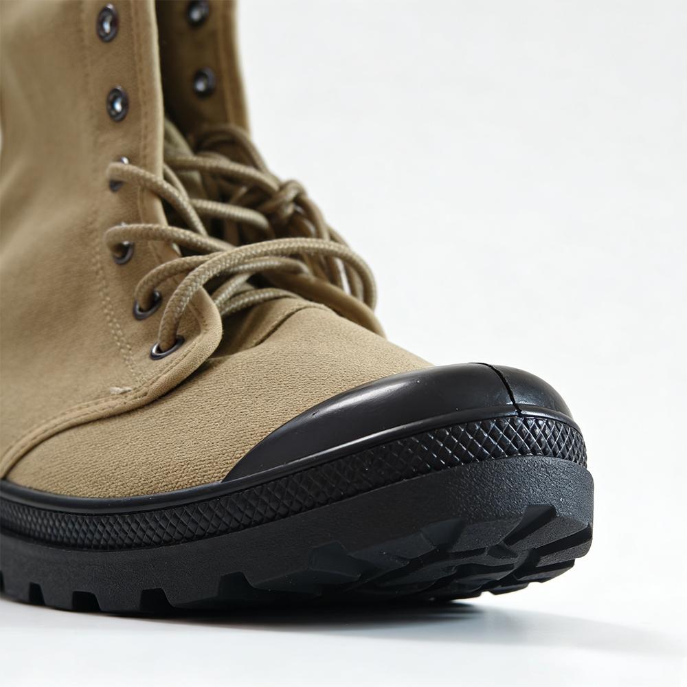 Herren Segeltuchstiefel Militärstil Hohe Wüstenstiefel Seitenreißverschluss Outdoor Wanderschuhe Atmungsaktiv Rutschfest