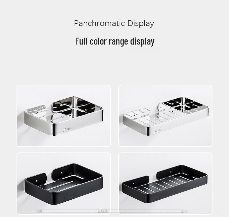 304 Stainless Steel Wall-Mounted Draining Soap Holder - No Water Accumulation for Hotel Use.