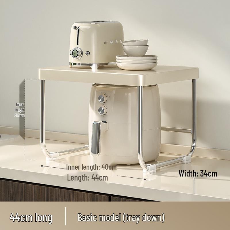 Cremefarbenes Doppelschicht-Küchenregal im Stil für Mikrowelle und Reiskocher