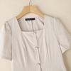 ZANZEA Women Square Collar Summer Casual Short Sleeve Dress