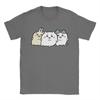 Chubby Bloated Chiikawas Hachiware Usagi Hungry Eat Food Full Fat T Shirts Men's Cotton T-Shirt Tee Shirt Clothing Gift Idea
