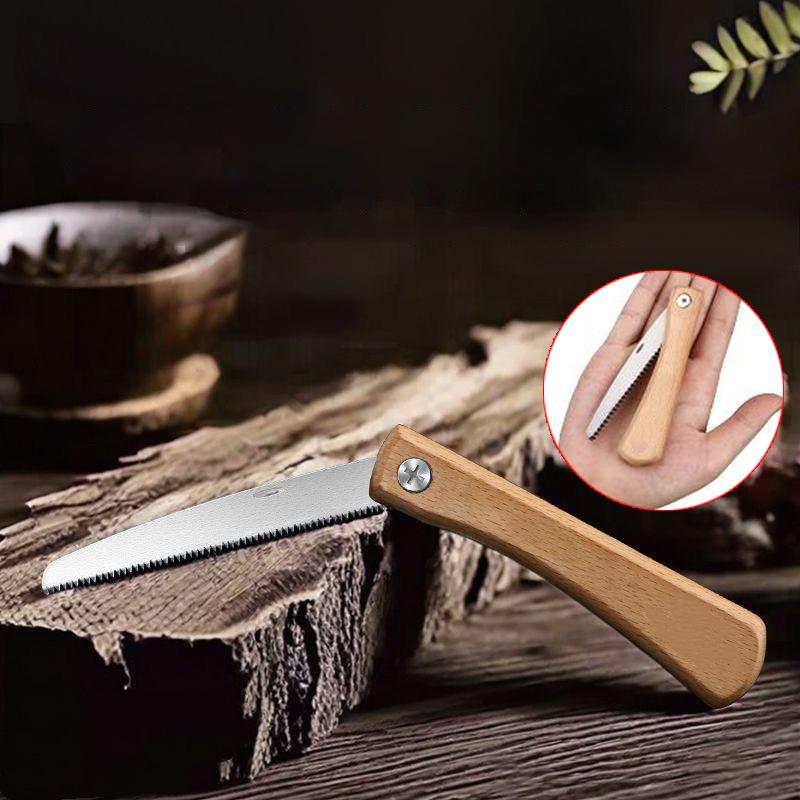 Mini Folding Manual Saw Non-Slip Wooden Handle Pull Foldable Saw Flush Cut Trim Saw For Handsaw Woodworking Plastic Cutting Tool
