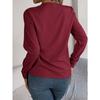 Women's Fall and Winter Elegant Solid Color Layered V-neck Long-sleeved Shirt