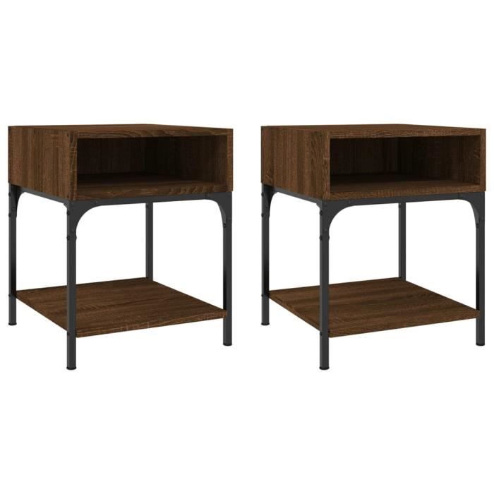 VidaXL Tables de chevet 2 pcs chêne marron 40x41x50 cm bois ingénierie 825882