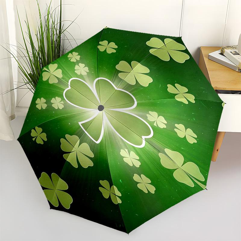 

1pc Four-Leaf Clover Luck Symbol Umbrella with Plastic Handle,Vibrant Cartoon Pattern,Multi-functional UmbrellaPT144