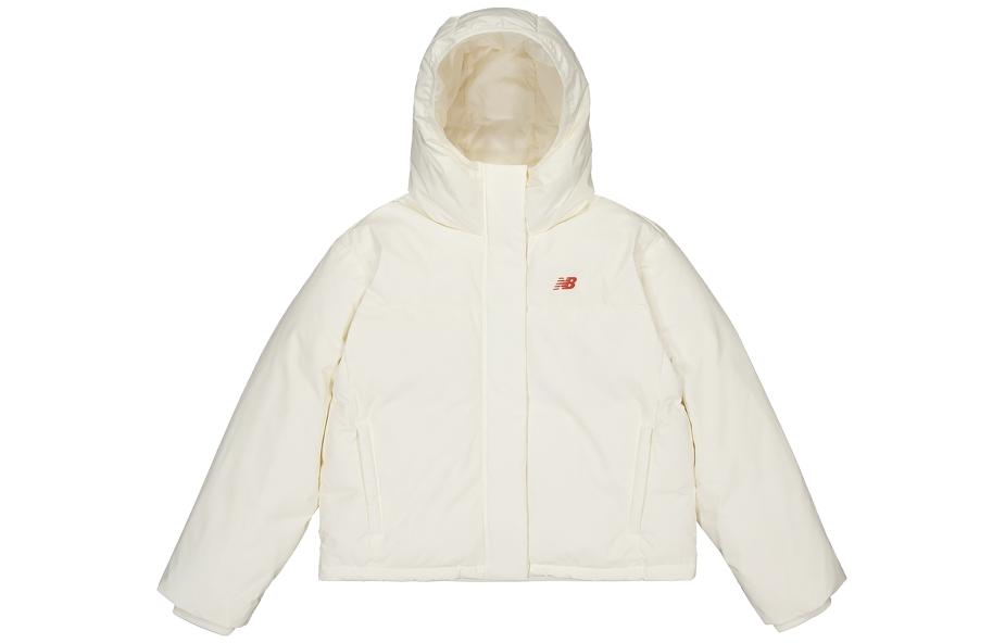 New Balance Down Jackets Unisex Ecru Hooded Moderate Other NPD43212 S