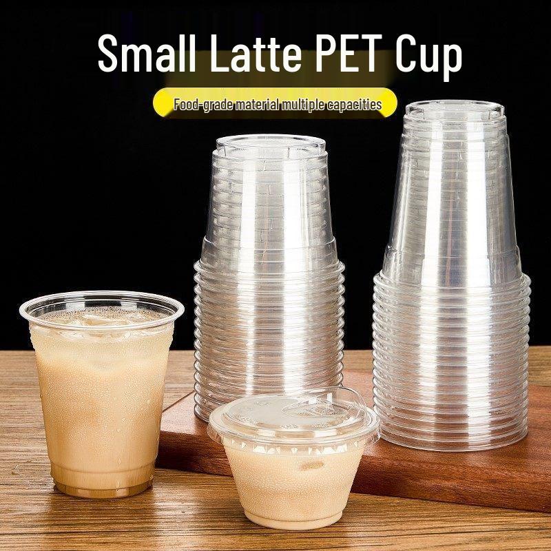 Transparent Mini Milk Tea Disposable Cup with Lid - Small Size for Cold Drinks