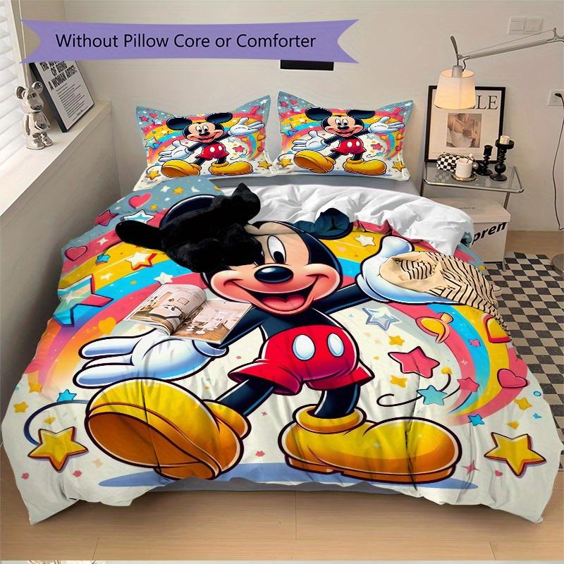 3pcs set Mickey Mouse, Rainbow, Stars print bedding quilt cover, soft and comfortable quilt cover suitable for bedroom and guest room33