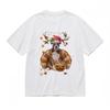 Women's Comfortable Breathable Comfy Classic T-Shirt Holiday Dog Graphic Tee
