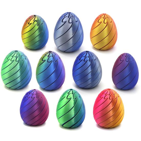 3D Printed Twisting Stress Relief Egg Toy Egg Toy Spiral Articulated Rotating Egg