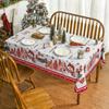 Merry Christmas Tree Snowman Print Tablecloth For Table Decor Winter Snowflakes Kitchen Dining Table Cloth Christmas Decorations