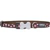 Red Dingo - Collier Design Pour Chien - Marron Pois Roses Unique