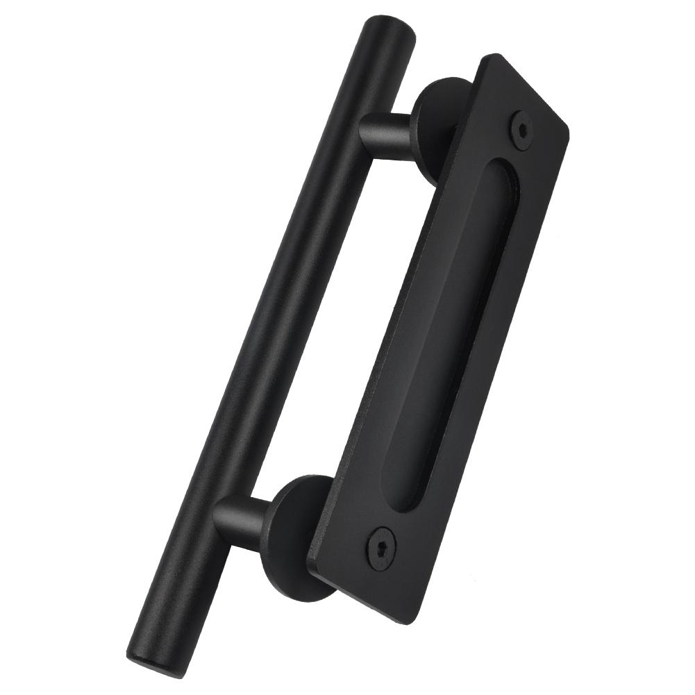 Černá nerezová ocel Vintage rukojeť pro posuvné dveře stodoly