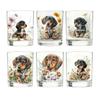 Whiskey Glass, Dachshund Glass Tumbler, Hand Painted Dog Floral Cup for Whiskey Coffee, Home Bar Gift for Dog Lovers