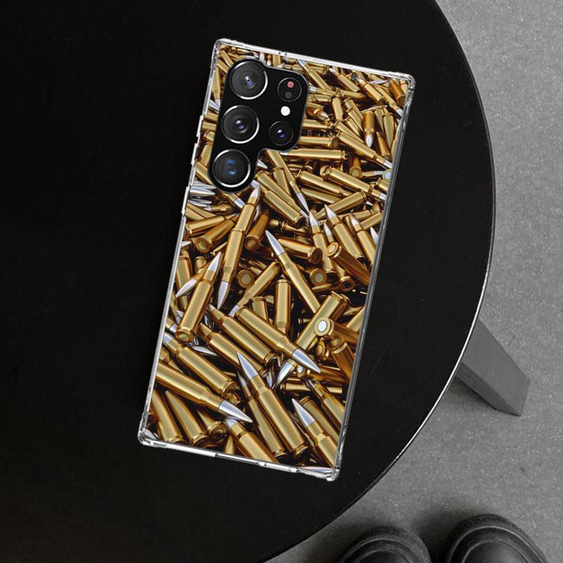 Gun Bullets AK47 Handgun Phone Case Cover for Samsung Galaxy S26 S25 Edge S24 S23 Ultra S22 Plus S21 FE S20 + Art Customized Fun