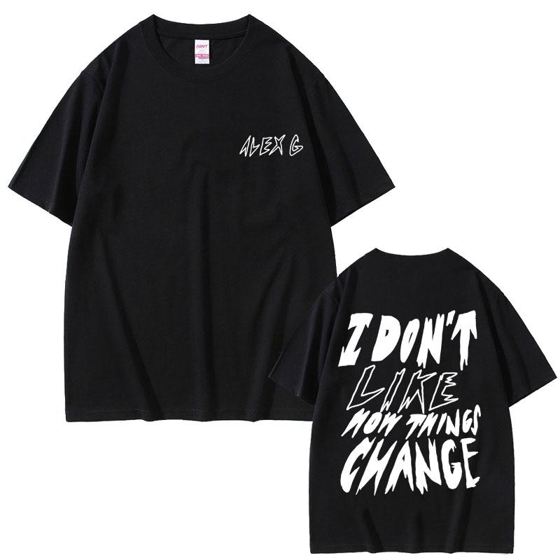 Singer Alex G Trick Change Graphic T-shirt Men Women Fashion Vintage Oversized T Shirts Male Casual Cotton Tshirt Y2k Streetwear