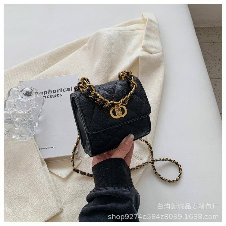 Fashion diamond check chain small bag for women 2025 new summer mini shoulder bag small square bag popular crossbody bag