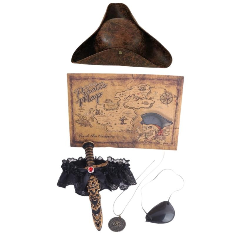 Pirate Outfit Easy Wear Design Practical Stitching Costume Accessories Perfect For Stage Performances And Event